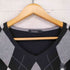 バーバリーブラックレーベル BURBERRY BLACK LABEL アーガイル Vネック ニット ホースロゴ刺しゅう メンズ JPN:2