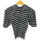 プリーツプリーズイッセイミヤケ PLEATS PLEASE ISSEY MIYAKE 90S 99SS 銀タグ プリーツ セーラーカラー バイアス ボーダー S/S トップス レディース JPN:3