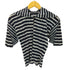 プリーツプリーズイッセイミヤケ PLEATS PLEASE ISSEY MIYAKE 90S 99SS 銀タグ プリーツ セーラーカラー バイアス ボーダー S/S トップス レディース JPN:3