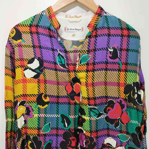 le sarte pettegole イタリア製 シルク100% 総柄 L/S ブラウス レディース EUR:42