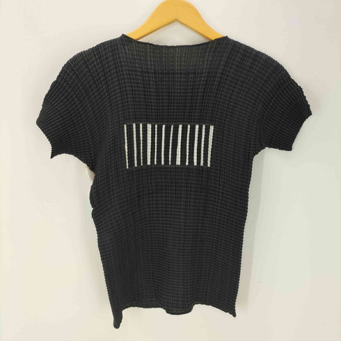 イッセイミヤケ ISSEY MIYAKE PLEATS(T) 00S 09AW ギャザー プリーツ S/S 半袖 トップス レディース JPN:M