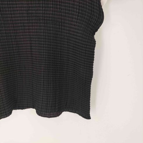 イッセイミヤケ ISSEY MIYAKE PLEATS(T) 00S 09AW ギャザー プリーツ S/S 半袖 トップス レディース JPN:M