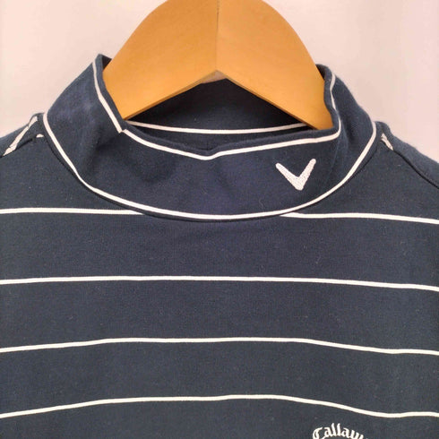 キャロウェイ Callaway 刺繍ロゴ ボーダーハイネックTシャツ レディース S
