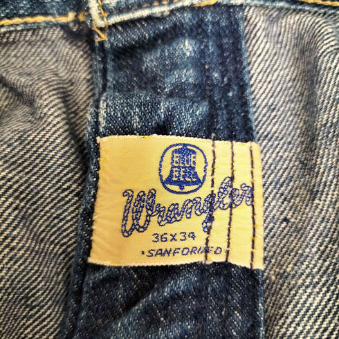 ラングラー Wrangler 50-60s 縦ベル刺繍タグ GRIPPER ZIPPER ジップフライストレートデニム メンズ 36×34