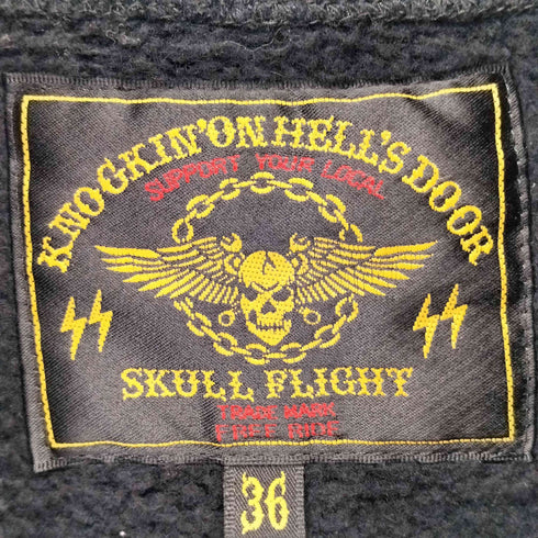 SKULL FLIGHT レースアップ ジップアップスウェット メンズ 36