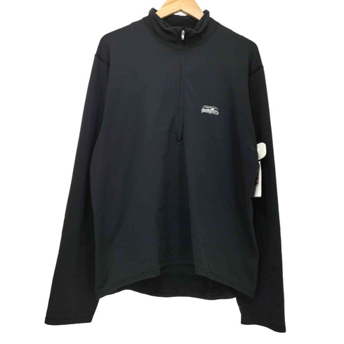 パタゴニア patagonia 90-00s USA製 ロゴ刺繍 ハーフジップ プルオーバートップス メンズ import:M