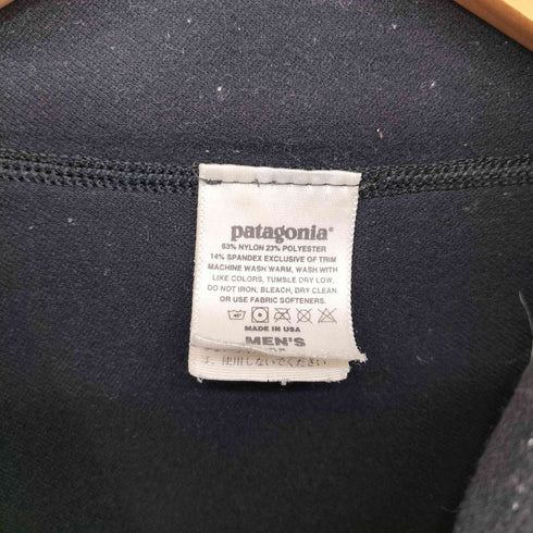 パタゴニア patagonia 90-00s USA製 ロゴ刺繍 ハーフジップ プルオーバートップス メンズ import:M
