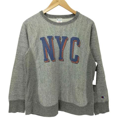 チャンピオン Champion REVERSE WEAVE NYCプリント クルーネック スウェット メンズ JPN:L