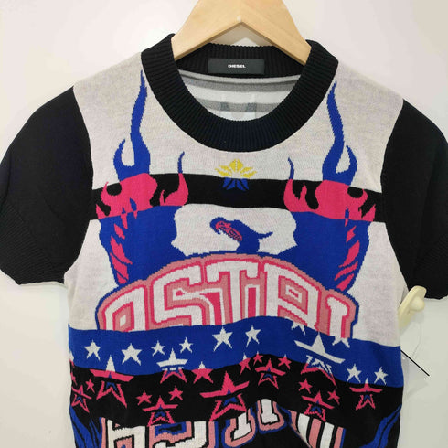 ディーゼル DIESEL De-Jody-R Gonna 総柄 半袖ニット レディース