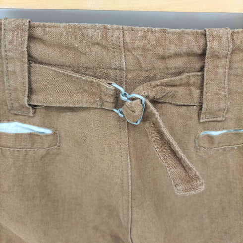 ヤーモ yarmo 英国製 ワイド ストレート シンチバック リネン パンツ レディース EUR:36