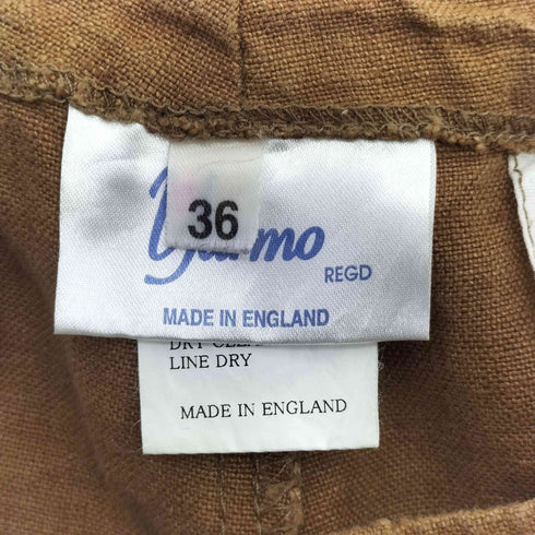 ヤーモ yarmo 英国製 ワイド ストレート シンチバック リネン パンツ レディース EUR:36