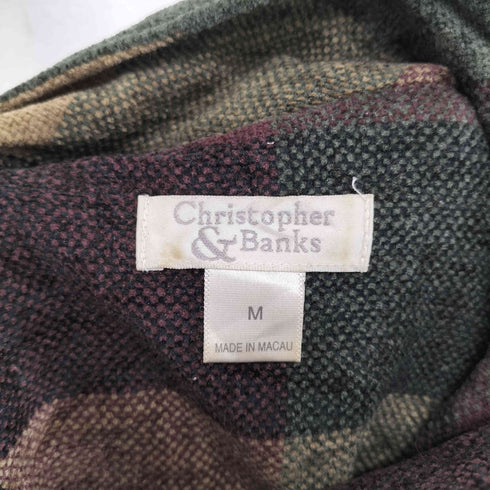 Christopher&Banks クリストファーバンクス デザインボタン チェック ボックス 長袖 シャツ レディース M