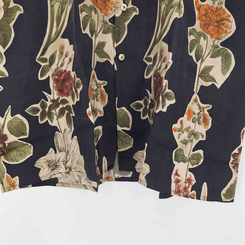 BURMA BIBAS silk100% 総柄ボックスシャツ メンズ L