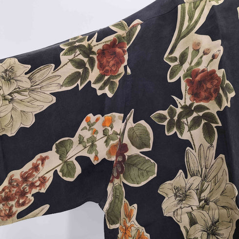 BURMA BIBAS silk100% 総柄ボックスシャツ メンズ L