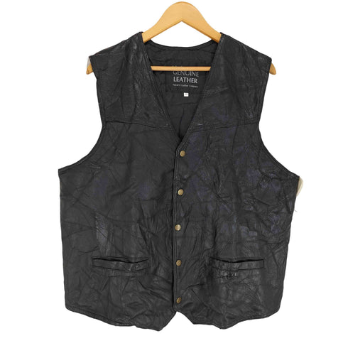 genuine leather リアルレザーベスト メンズ XXXL