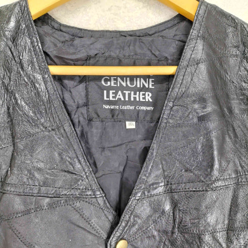 genuine leather リアルレザーベスト メンズ XXXL