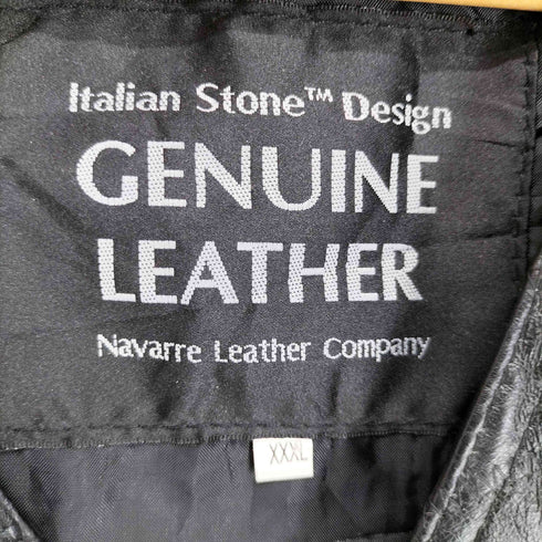 genuine leather リアルレザーベスト メンズ XXXL