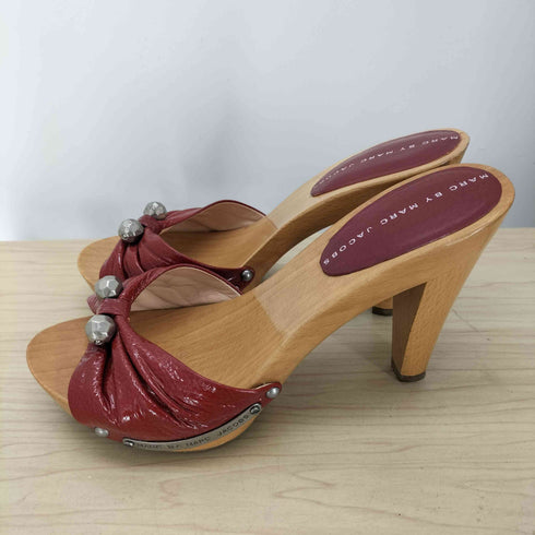 マークバイマークジェイコブス Marc by Marc Jacobs エナメル ウッドヒールサンダル レディース 36