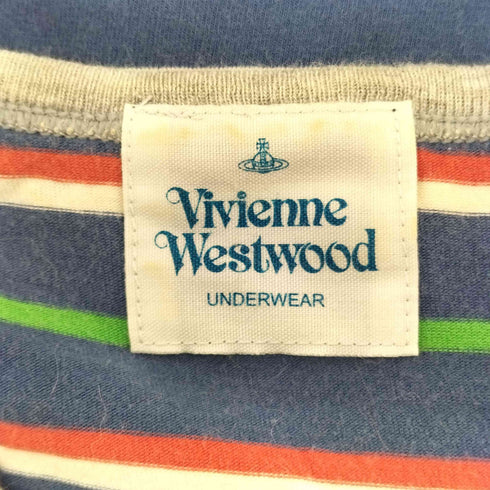 ヴィヴィアンウエストウッドアンダーウェア Vivienne Westwood UNDERWEAR オーブ刺繍 マルチボーダー S/S Tシャツ メンズ import:M