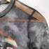 バンドプリント シアー クルーネック半袖Tシャツ レディース UK:10