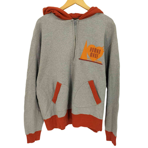 ヒューマンメイド HUMAN MADE 25ss Half-Zip Hoodie Gray メンズ XXL