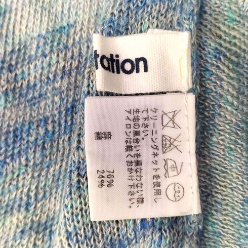 プランテーション Plantation 08AW 総柄 縮絨 リネン ノースリーブ サマー ニット レディース JPN:M