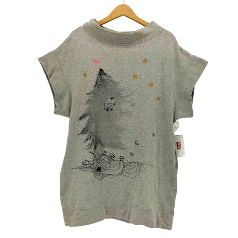 ツモリチサト TSUMORI CHISATO ラメ加工 フロッキープリント スウェット S/S ワンピース レディース JPN:M