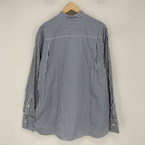 メゾンキツネ MAISON KITSUNE OVERSIZE SHIRT IN STRIPED COTTON WITH LOGO HANDWRITING EMBROIDERY スタンドカラーシャツ レディース JPN:M
