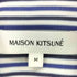 メゾンキツネ MAISON KITSUNE OVERSIZE SHIRT IN STRIPED COTTON WITH LOGO HANDWRITING EMBROIDERY スタンドカラーシャツ レディース JPN:M