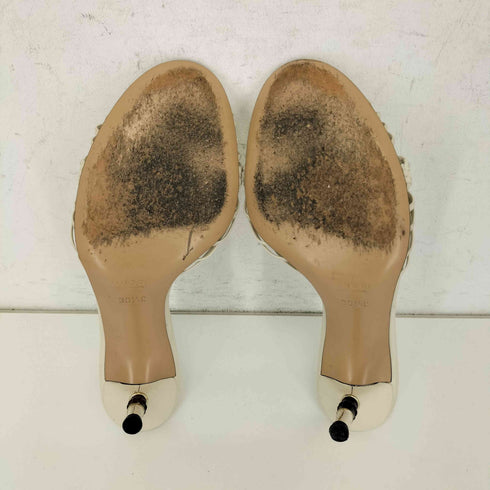 グッチ GUCCI ハイヒールレースミュール バンブーヒール レディース 36 1/2