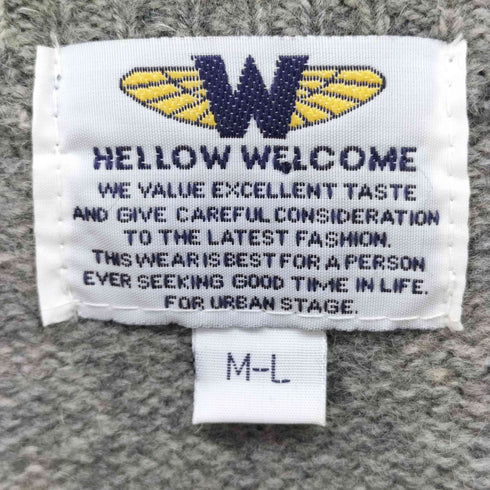 HELLOW WELCOME ヘンリーネックニット メンズ import:M