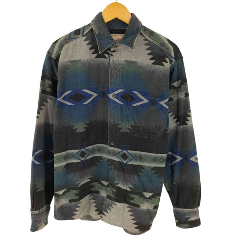 ウールリッチ WOOLRICH 90s メキシコ製 ネイティブ柄 コットン ネルシャツ メンズ import:M