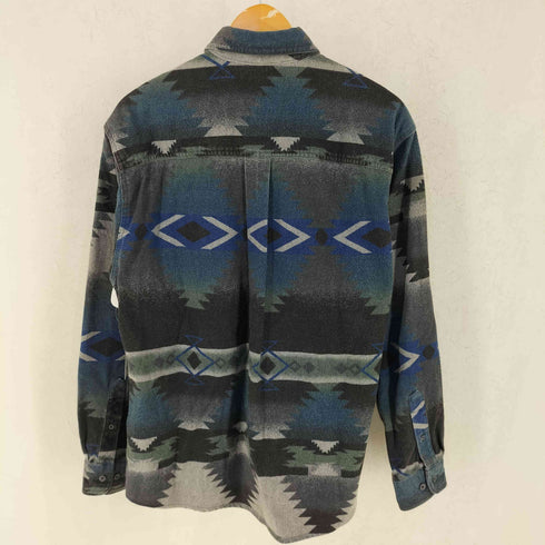 ウールリッチ WOOLRICH 90s メキシコ製 ネイティブ柄 コットン ネルシャツ メンズ import:M