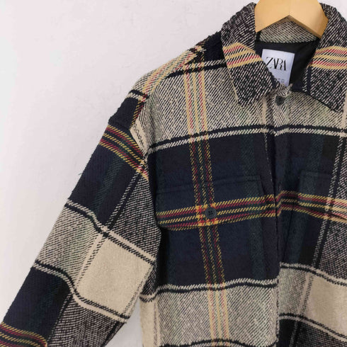 ザラ ZARA チェック柄 シャツジャケット メンズ M