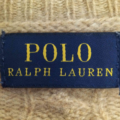 ポロラルフローレン POLO RALPH LAUREN スモールポニー刺繍 ケーブル編み ウールカシミヤ クルーネックニット ネーター レディース import:M