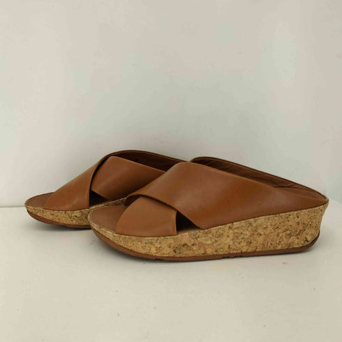 フィットフロップ fitflop クロスレザー コルクサンダル レディース 23.5cm