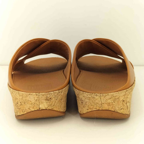フィットフロップ fitflop クロスレザー コルクサンダル レディース 23.5cm
