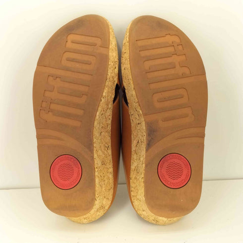 フィットフロップ fitflop クロスレザー コルクサンダル レディース 23.5cm