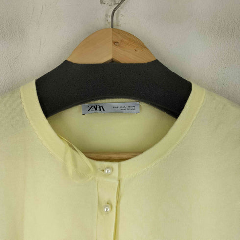 ザラ ZARA パール付きニットカーディガン レディース import:L