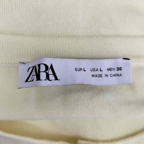 ザラ ZARA パール付きニットカーディガン レディース import:L