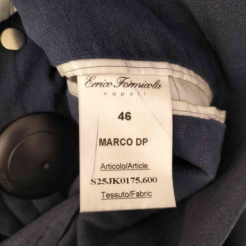 エッリコフォルミコラ ERRICO FORMICOLA MARCO DP リネン混 ダブルブレストテーラードジャケット メンズ EUR:46
