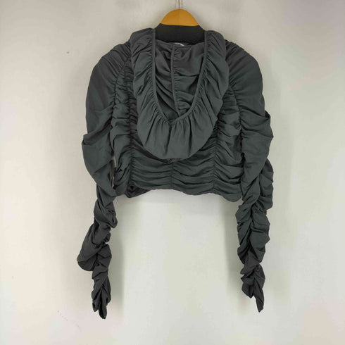 ザラ ZARA ナイロン シャーリングパーカー レディース import:L