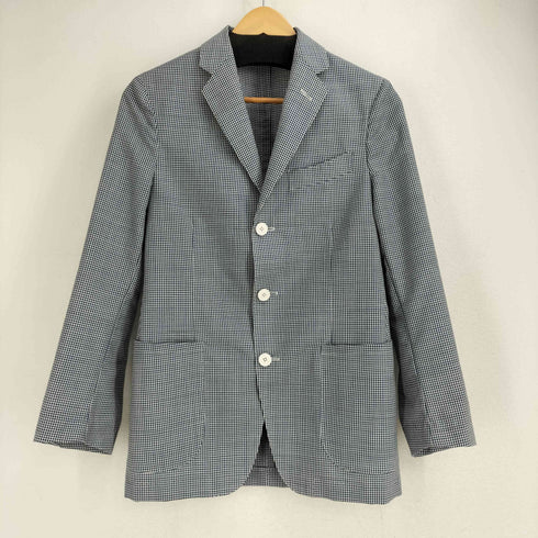 ボリオリ BOGLIOLI MAXTON ウール100 ギンガムチェック 3B テーラードジャケット カジュアルスーツセットアップ メンズ EUR:44