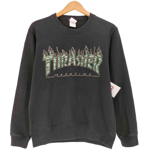 スラッシャーマガジン THRASHER MAGAZINE ファイアーパターン カモ柄 裏起毛 レディース JPN:S