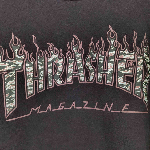 スラッシャーマガジン THRASHER MAGAZINE ファイアーパターン カモ柄 裏起毛 レディース JPN:S
