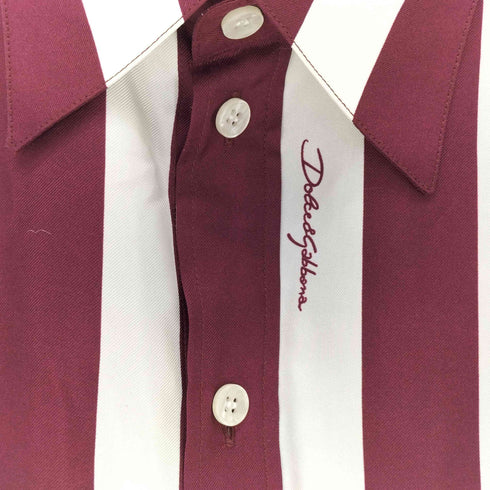ドルチェアンドガッバーナ DOLCE&GABBANA 26SS ストライプ シルクツイル シャツ メンズ 40