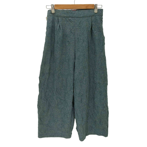 ハートイッセイミヤケ Haat ISSEY MIYAKE シワ加工 ポリ リネン イージー ワイド クロップド パンツ レディース JPN:2