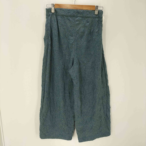 ハートイッセイミヤケ Haat ISSEY MIYAKE シワ加工 ポリ リネン イージー ワイド クロップド パンツ レディース JPN:2