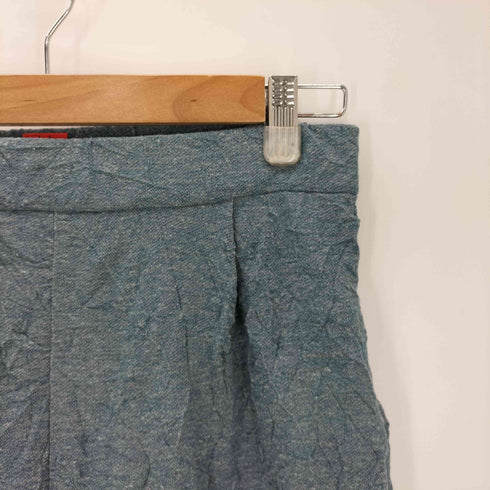 ハートイッセイミヤケ Haat ISSEY MIYAKE シワ加工 ポリ リネン イージー ワイド クロップド パンツ レディース JPN:2