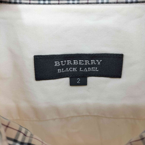 バーバリーブラックレーベル BURBERRY BLACK LABEL ロゴ刺繍 マチ付き S/S BDシャツ メンズ JPN:2